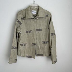 Beluva San Francisco Green Dragonfly Print Jacket Made In USA